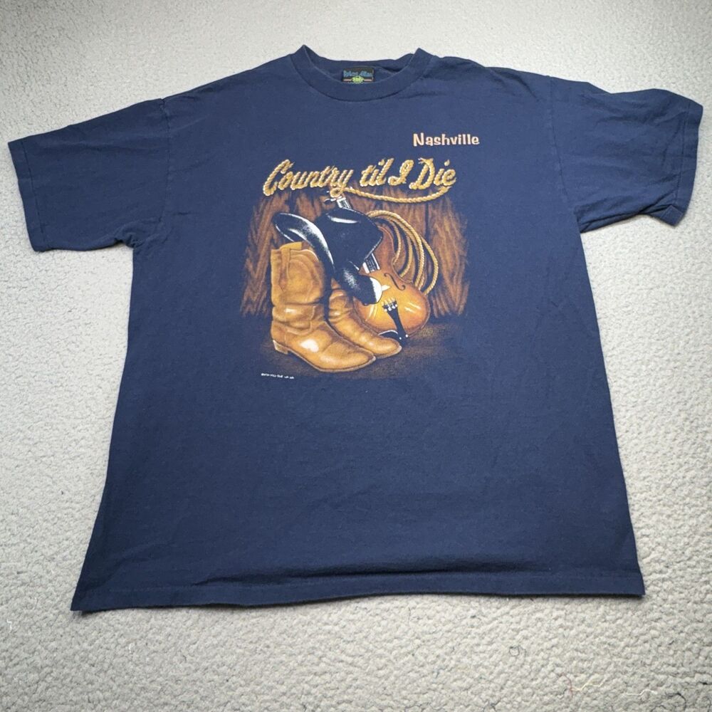 Vintage Nashville Country Til I Die Shirt Mens XL Robert Allan‎ Western USA 90s